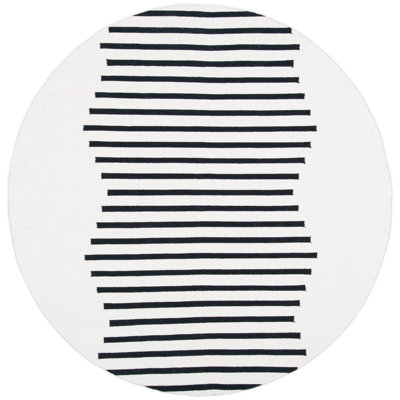 Mando Handmade Cotton Ivory/Black Rug