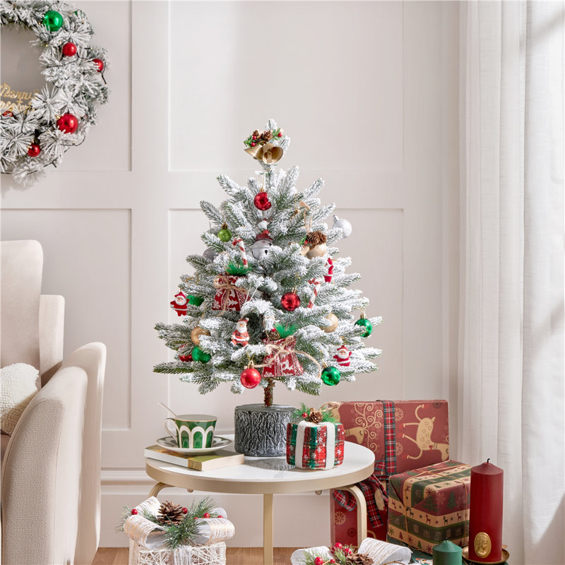 Lighted Artificial Fir Christmas Tree, 2.23ft H
