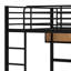 Lit mezzanine avec bureau en L et tablettes