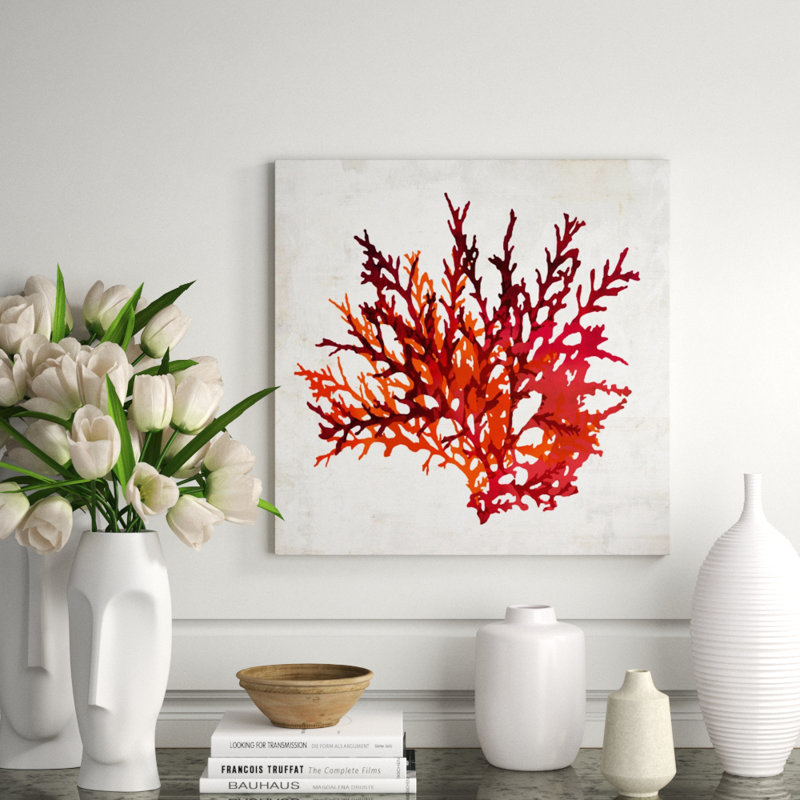 Pomegranate Coral I Print by Sofia Fox, 24" H x 24" W x 1.5" D, Outdoor