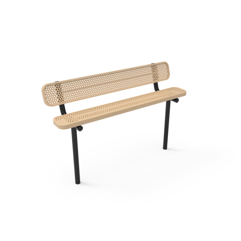 Banc d'extérieur CoatedOutdoorMeubles, violet, perforé, 1,83 m, avec dossier, à encastrer dans le sol, Mauve