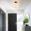 Plafonnier semi-encastré 3 lumières en lin tambour moderne-690419407