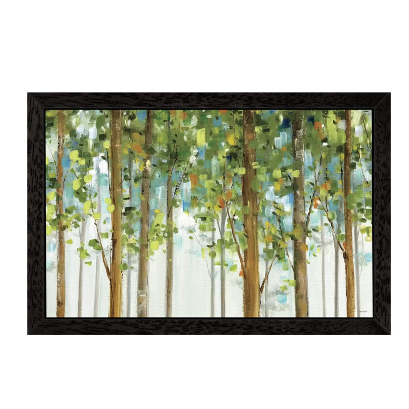 Forest Study I Crop by Lisa Audit - Floater Frame Painting on Canvas, Black Framed
