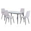  Aspen Sintered Stone Square Table with 2 Straight Stitch Upholstered Fabric Chairs - Modern Dining Set-1137626912-1131695474