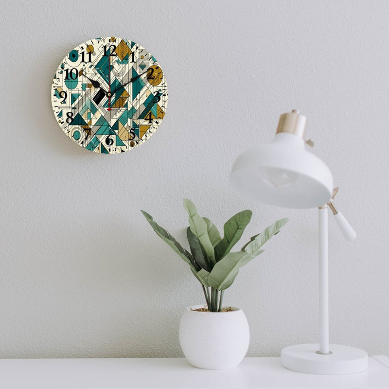 Horloge murale 12 po x 12 po Mid-Century