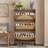 Rattan Shoe Storage Cabinet With 3 Flip Drawers