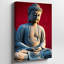 Toile, statue de Bouddha sereine posée dans une pose méditative, art mural détaillé avec des robes fluides et une toile sereine-1757420757