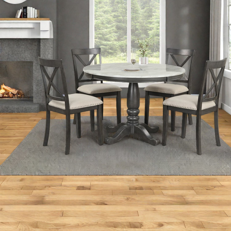Ensemble de tables de salle à manger élégantes en bois massif pour cuisine moderne