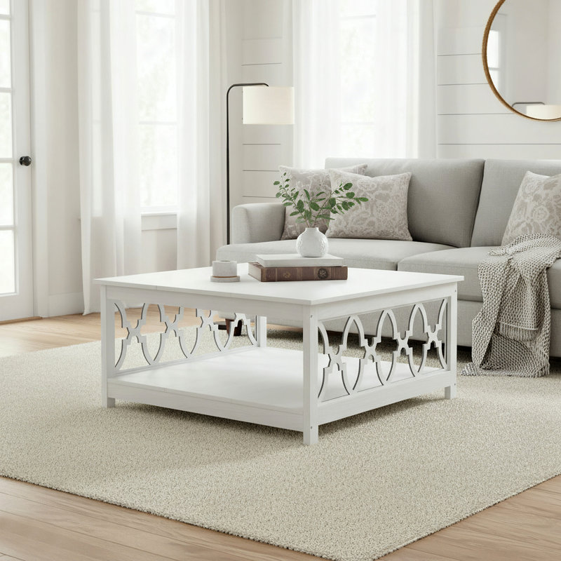 Table basse Chessani, Blanc perle