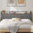 Upholstered Headboard with Charging Station and Open Storage-983392699