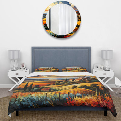Ensemble de housse de couette en microfibre / polyester Italy Tuscan Vineyard V