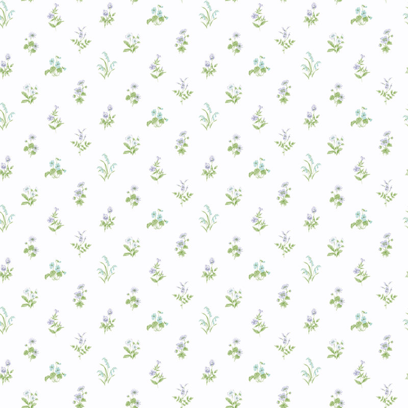 Pretty Prints Mini Garden Spot 10.05m x 53cm Matte Wallpaper Roll, Purple