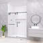 56 à 60 po X P 76 po H Porte de douche coulissante simple sans cadre en noir mat-128634047