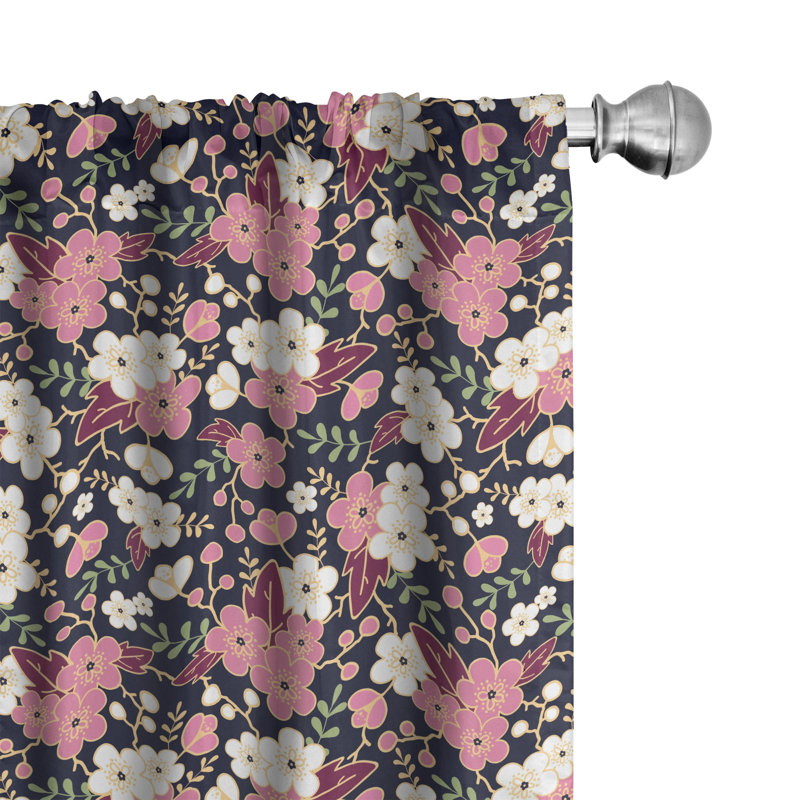 Ensemble de rideaux japonais 2 panneaux Ambesonne, 28 po x 63 po