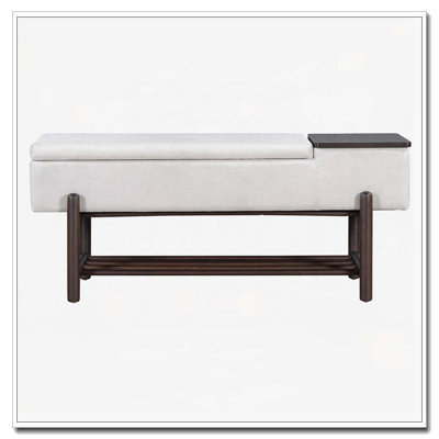 Banc de rangement rembourré avec compartiment caché, banc d'entrée moderne pour le salon, le vestibule et les couloirs
