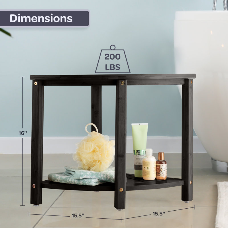 Banc de douche Lavish Home, Noir mat
