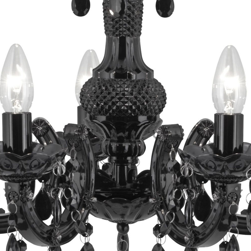 Kelly 5 - Light Candle Style Chandelier, Black