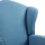 Fauteuil d'appoint à oreilles en lin bleu ciel Duward avec accoudoirs roulés et pieds en bois massif Duward (ensemble de 2)-634875460