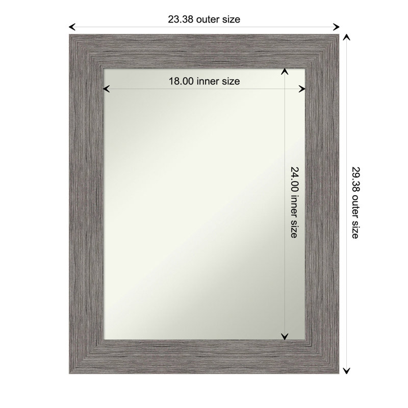 Miroir d'appoint mural en plastique patiné Lienard, H 29,5 po x l 23,5 po
