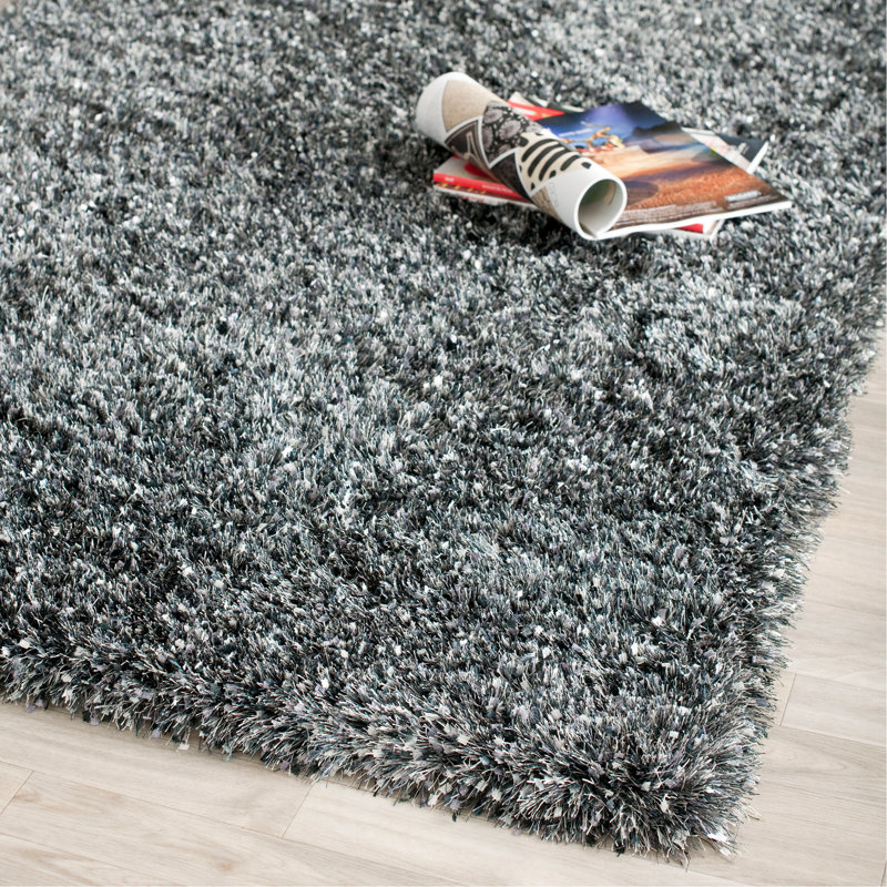 Delane Handmade Tufted Charcoal Area Rug, Rectangle 3'6" x 5'6"