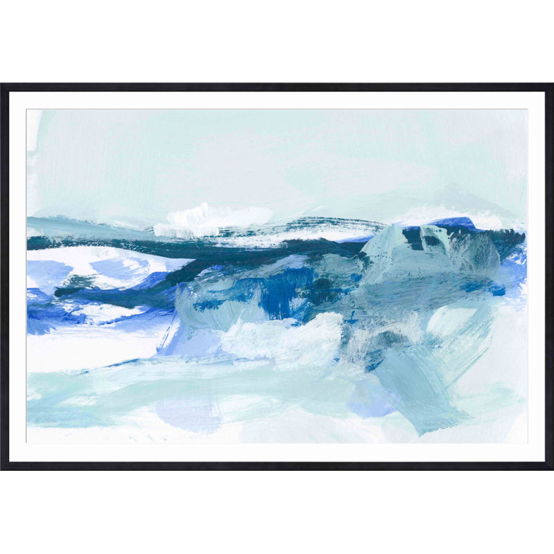 «Coastal II» par Christina Long - peinture encadrée, Noir, H 12 po x l 12 po