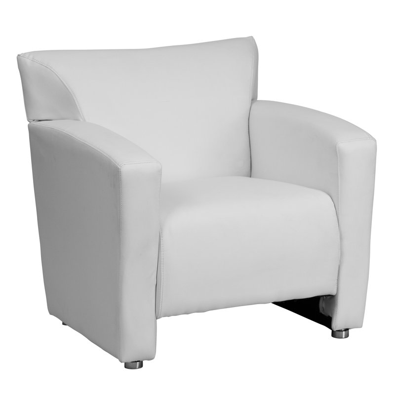 Chaise Hercules série LeatherSoft avec accoudoirs allongés Majesty Series, Blanc