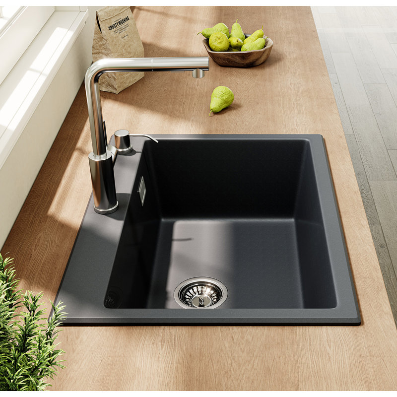 HOROW Kitchen Sink 450mm W Kitchen Sink with 1 Faucet Hole