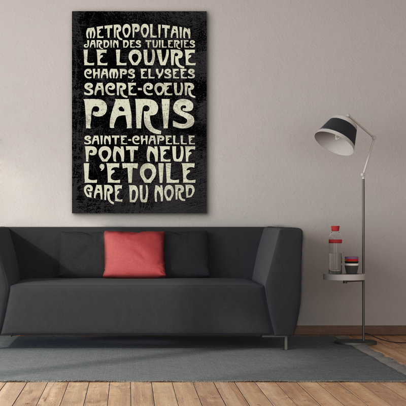  «Paris» par Erin Clark, art mural sur toile, 12 po x 18 po, H 60 po x l 40 po x P 1,5 po