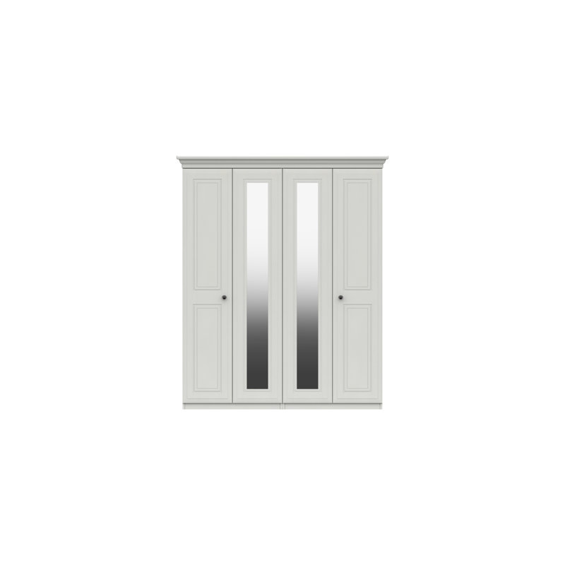 Warminster 4 Door Manufactured Wood Wardrobe, White