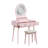 Beautiful Pink Finish Vanity Dresser With Mirror And Stool Set Storage Drawers Bedroom Furniture 1Pc-39647967