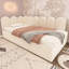 Lit de jour simple rembourré avec couchette coulissante et lattes en métal pour adultes et enfants-1470428326