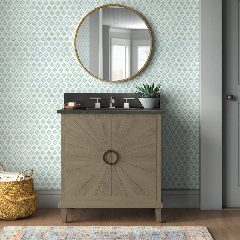 Hedley 31'' Single Bathroom Vanity with Blue Limestone Top, Blue Limestone 