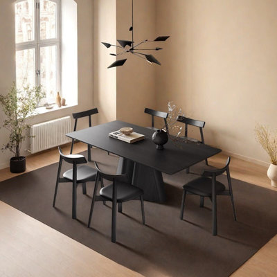 Ensemble de table de salle à manger multicouche noire