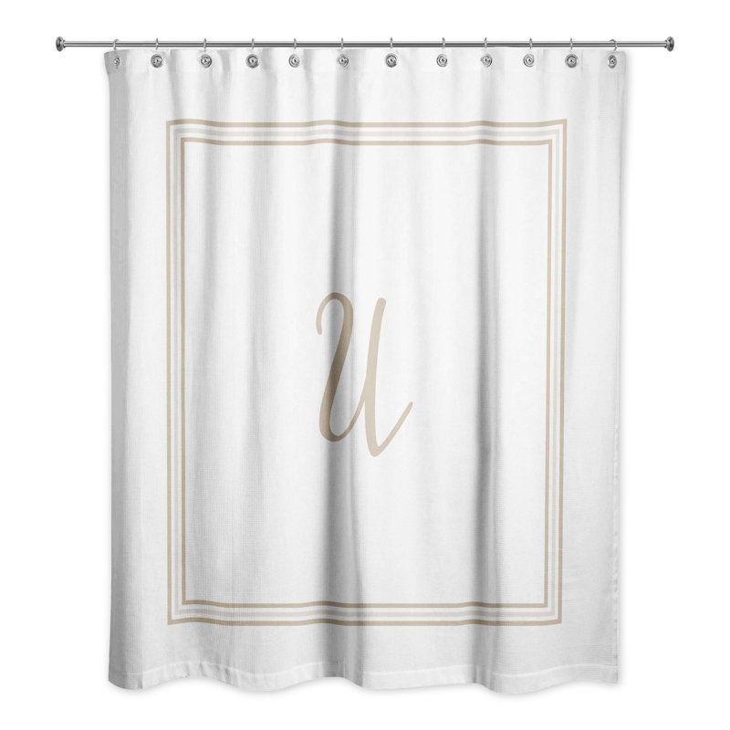 Rideau de douche simple , U, Beige