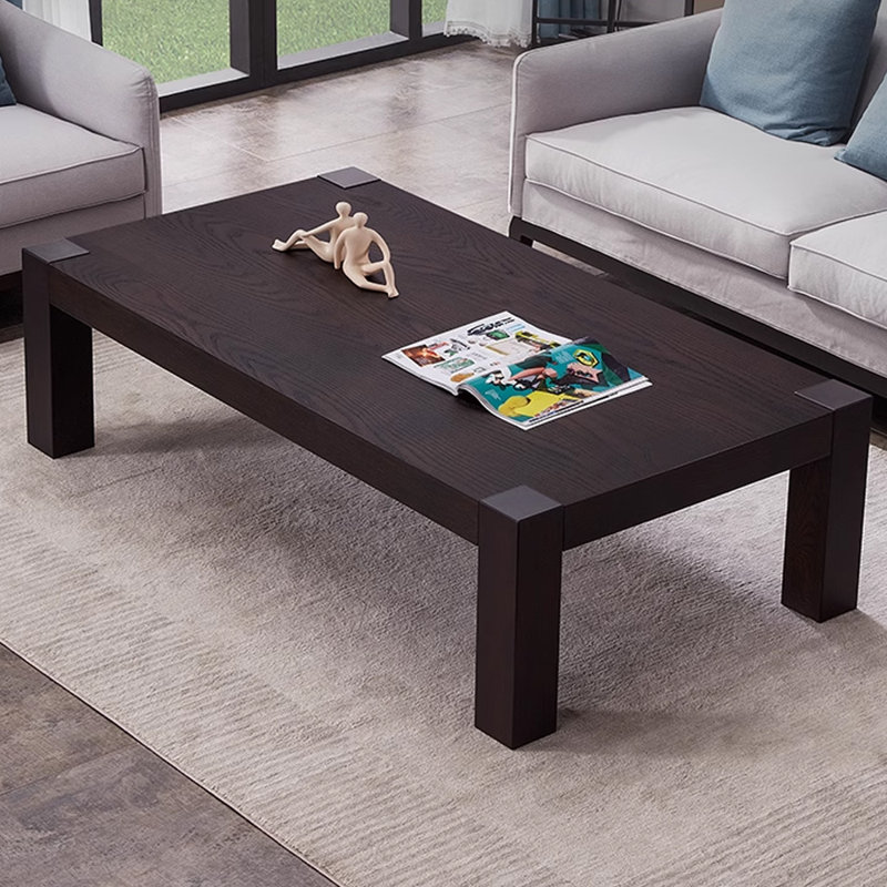 Table basse simple en bois massif de luxe simple, H 15,74 po x L 64,96 po x l 35,43 po