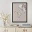 «Elegant White Flowers with Birds and Butterflies in Classic Design Prints», affiche encadrée rustique-104788453-104788457