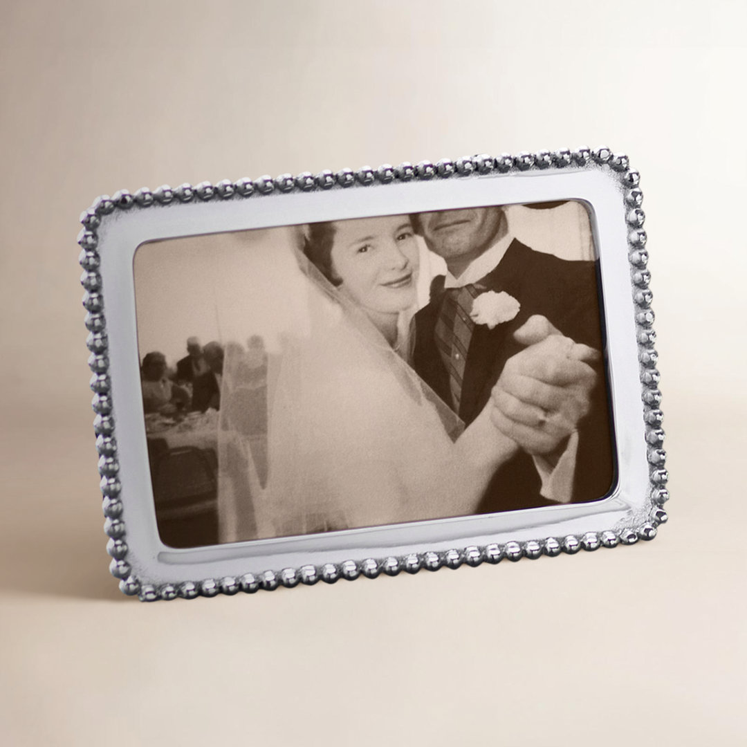 String Of Pearls Silver Metal Beaded Picture Frame Mariposa