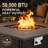 High Back Outdoor Furniture With 6-Inch Extra Thick Cushions, Patio Furniture Set With Fire Pit Table & Swivel Chairs, 8PCS Wicker Conversation Set For Yard, Deck, Poolside-1217993067-1217993065