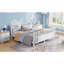 Lit plateforme double en métal pour enfants, lit double en métal à profil bas avec rails pour filles et garçons, blanc (date d’arrivée prévue 2026/5/22)-130429963