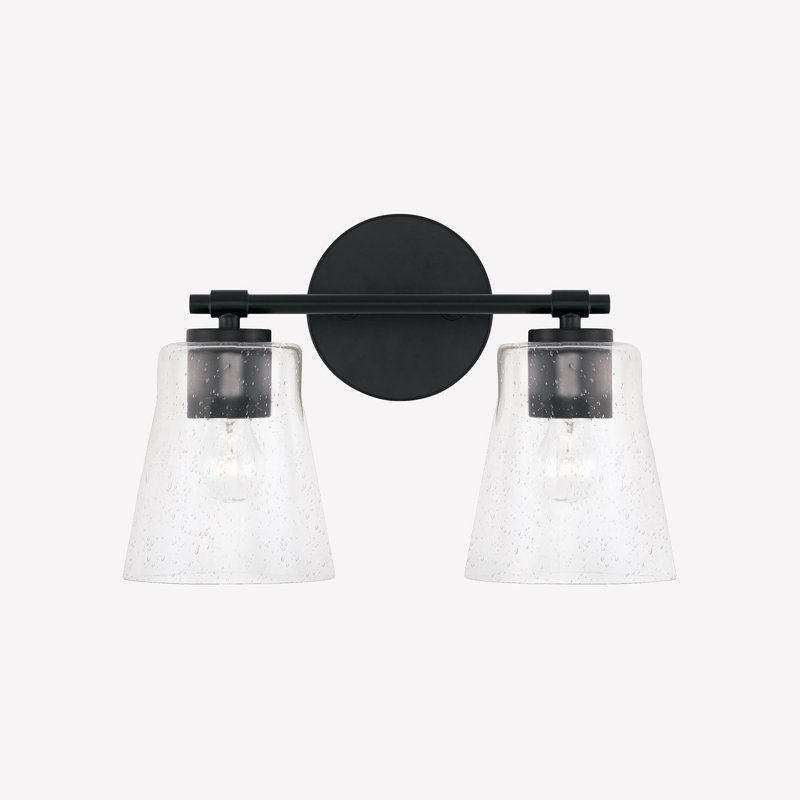 2 - Light Dimmable Vanity Light, Matte Black