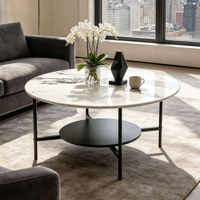 Voorhies Four Leg Coffee Table, Jade White