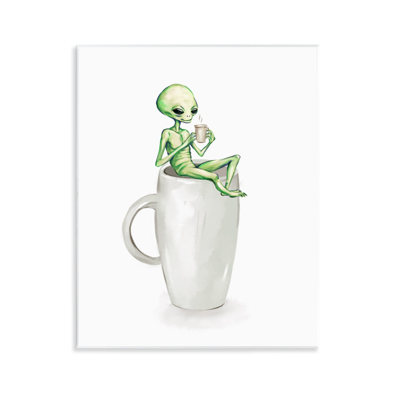 «Alien & Coffee», art mural sur plaque par Ziwei Li