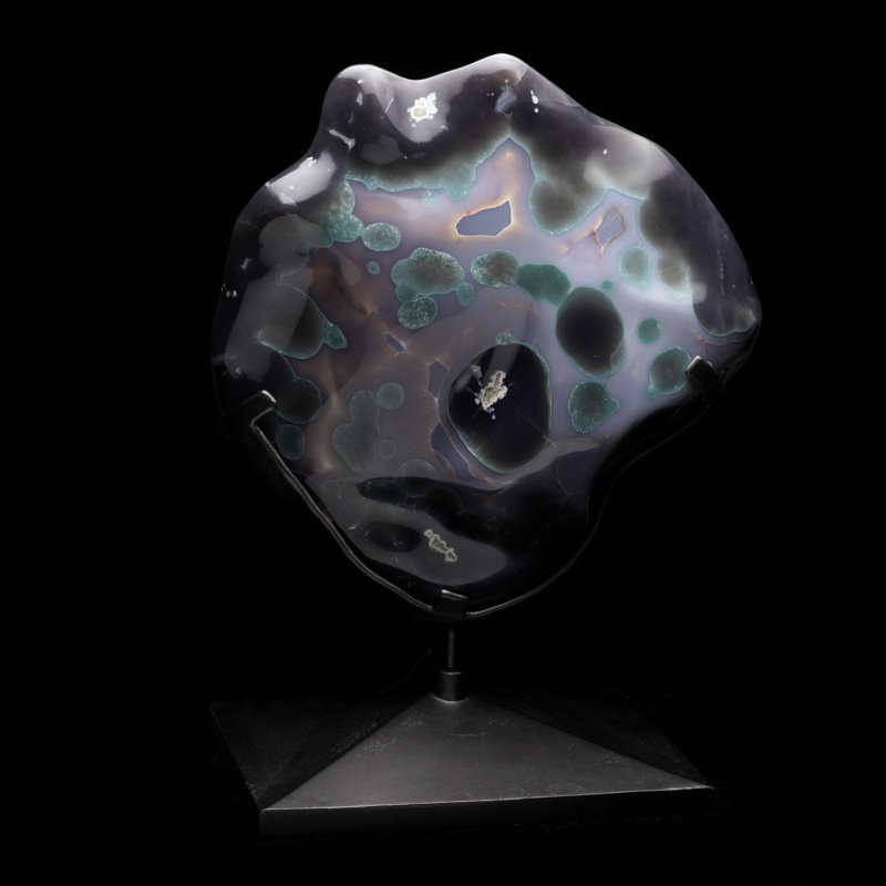 Agate on Metal Base