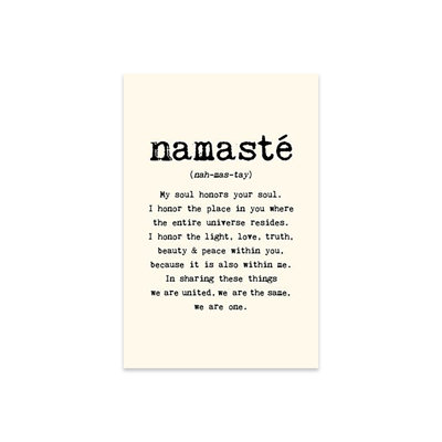 Impression de Namaste sur verre acrylique