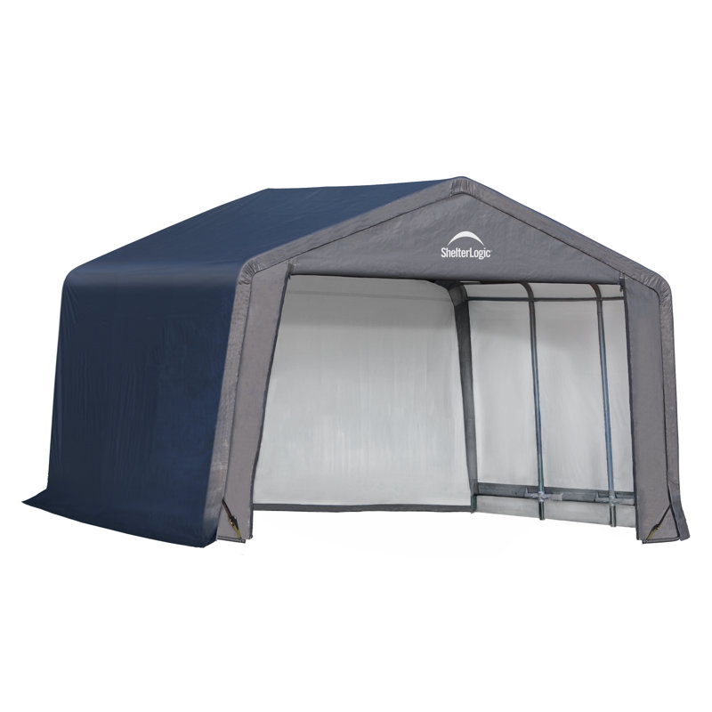 Shed-in-a-Box® Shelter, PEAK, 12X12X8, GRAY