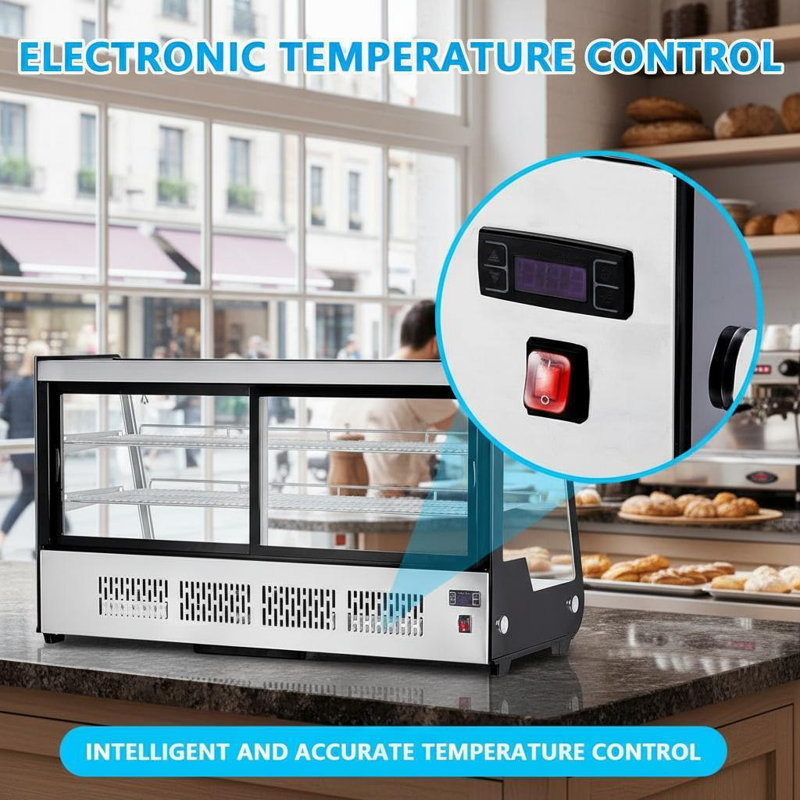 8.1Cu.Ft Refrigerated Display, With LED Lighting, Black/White