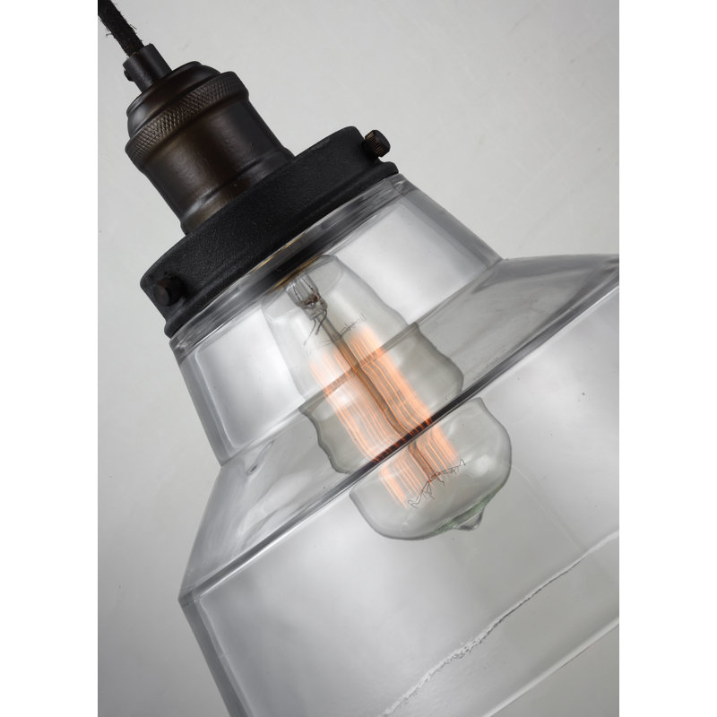 Topanga 1 - Light Single Pendant, Painted Aged Brass/Dark Weathered Zinc