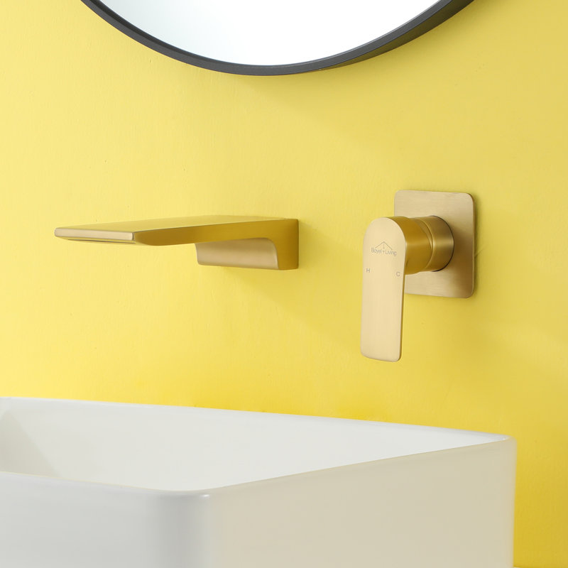 Wall Mounted Optional Single-handle Bathroom Faucet, Brush Gold