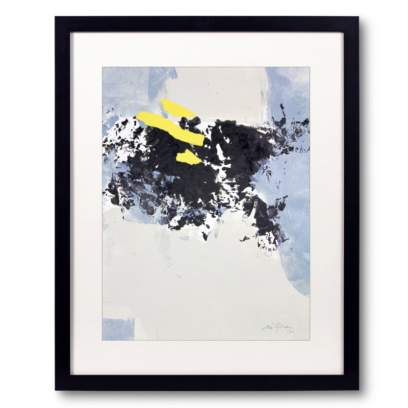 3 par Simona Gocan, Papier avec cadre noir, H 20 po x l 16 po