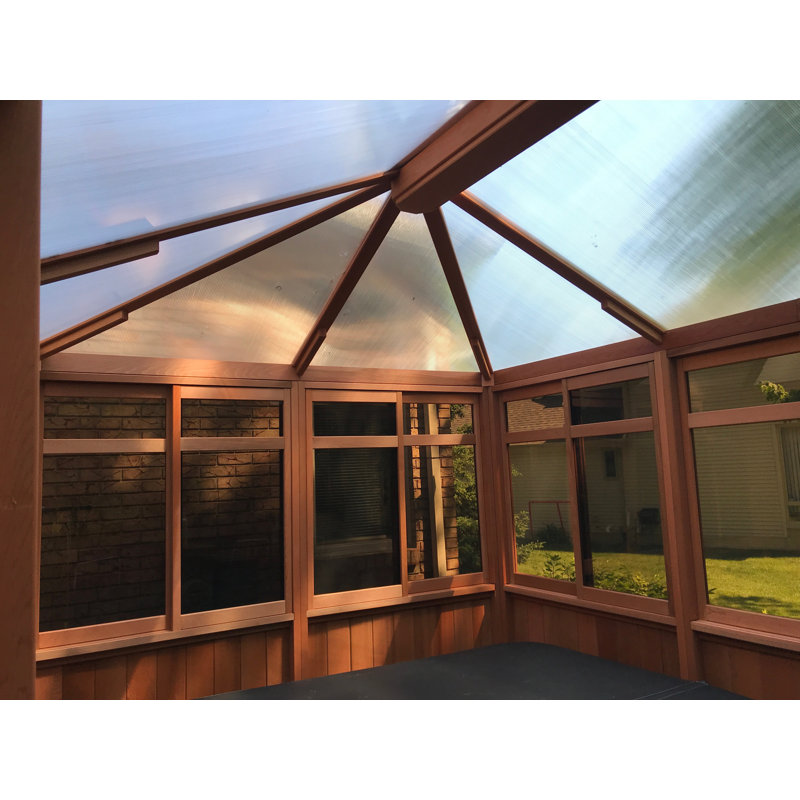 L 12,5 pi. x p 8,5 pi. solaire pavillon jardin de patio en bois massif d
